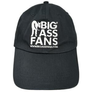 Big Ass Fans Baseball Cap Black One Size Embroidered Logo Stretch Fit Hat